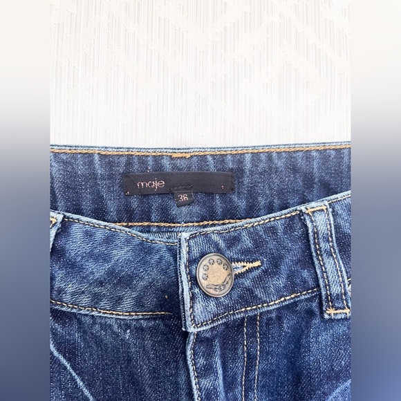 Maje Blue Denim Jeans with Studded Detail Cotton Size 36 EU or Small US - Picture 3 of 10